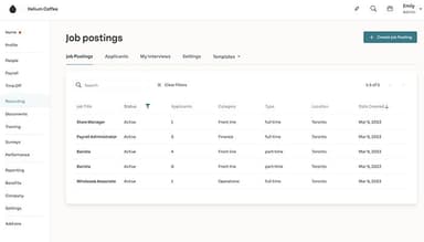 Recruiting job postings
