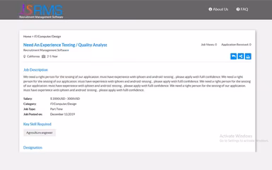 Recruitment Management Software Job Description