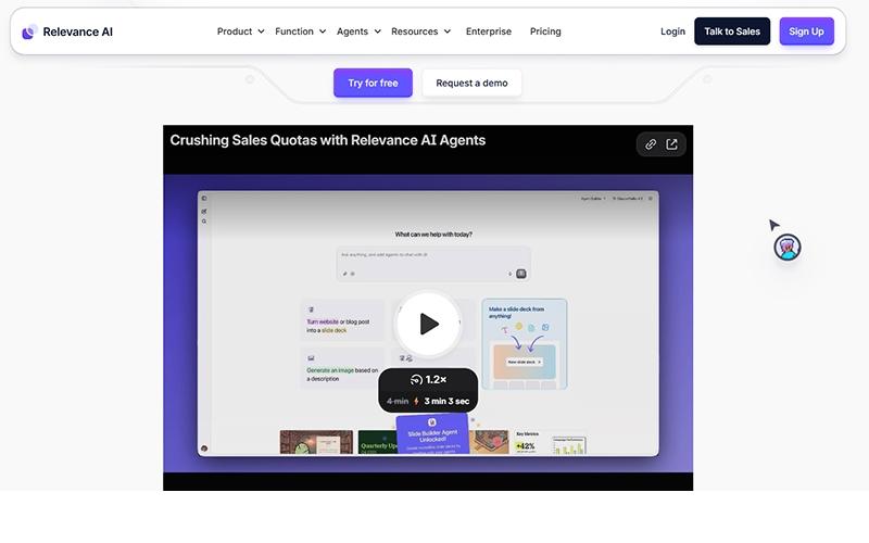 Relevance AI Home Page