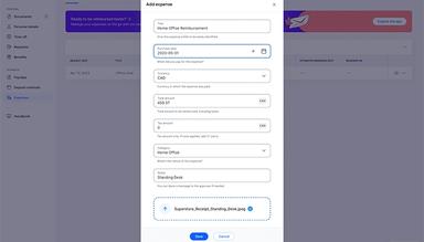 Remote Employee Expense Reimbursement Request