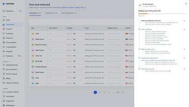 Remote Employer View Employee Onboarding Status