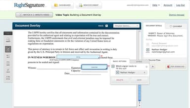 Right Signature Document Overlay