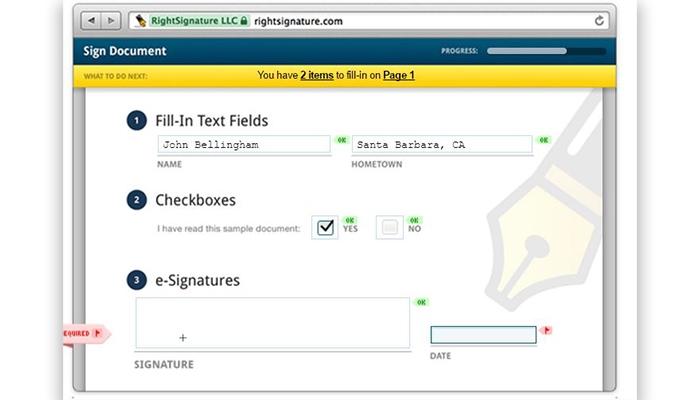 RightSignature Signature Capture Field