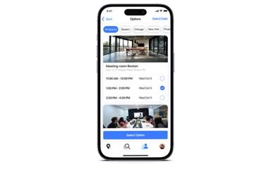 Room Scheduling Software Mobile View