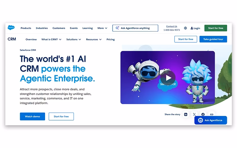 Salesforce CRM Home Page