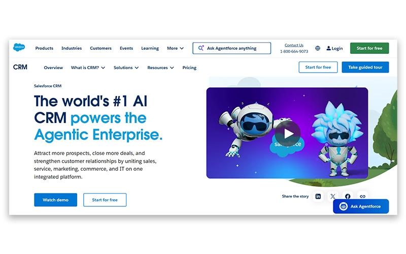Salesforce CRM Home Page