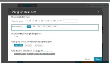 Salsa Engage configure form