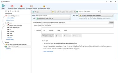 Saving To Excel From Email Parser