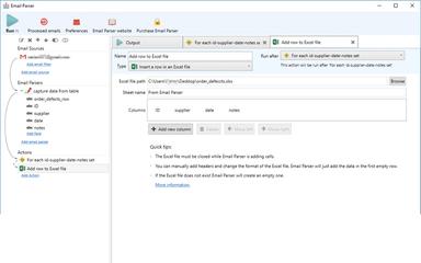 Saving To Excel From Email Parser