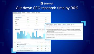 Scalenut Cut down SEO research time by 90%.