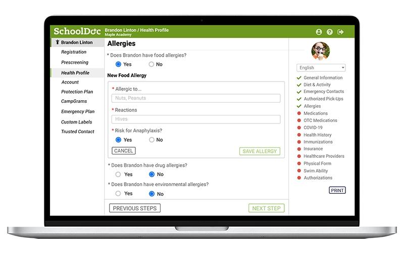 SchoolDoc-Software-Health-Profile