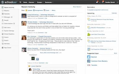 Schoology LMS Recent Activity