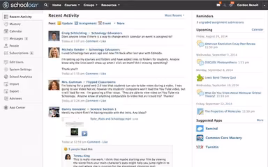 Schoology LMS Recent Activity
