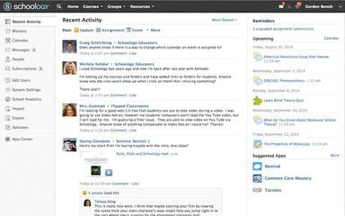 Schoology LMS Recent Activity