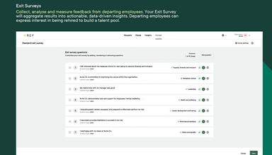 Screenshot of Xref Exit Surveys dashboard used for customising a standard exit survey