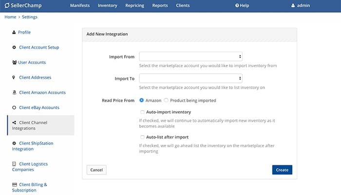 SellerChamp Add New Integration