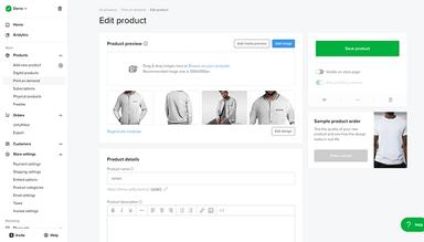Sellfy Product Editor