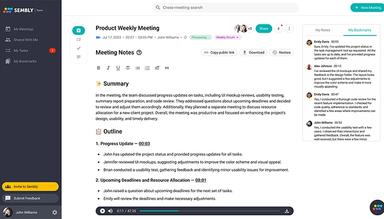 Sembly AI Meeting Notes with AI summaries