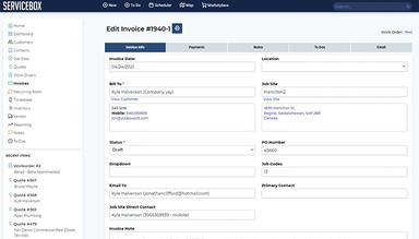Service Box Invoice