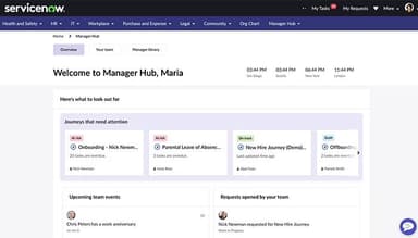 ServiceNow Home page overview