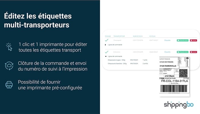 Éditez les étiquettes multi-transporteurs