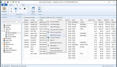 ShopController Active Work Orders