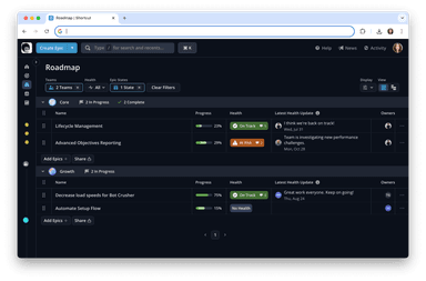Shortcut Roadmap