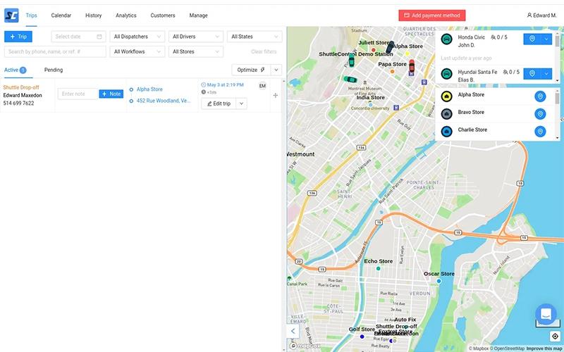 ShuttleControl Dashboard