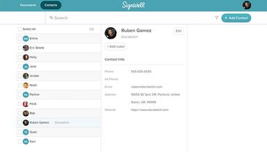 SignWell Document Contacts View
