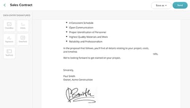 SignWell Document Field Setup View