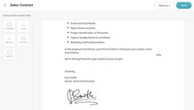 SignWell Document Field Setup View