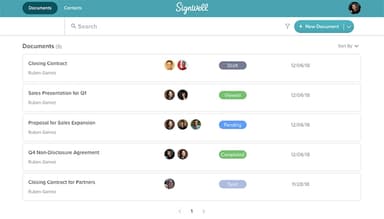 SignWell Document List View