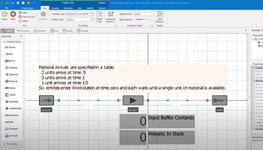 Simio material arrival scheduling