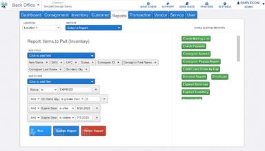 SimpleConsign Build And Save Custom Reports Easily