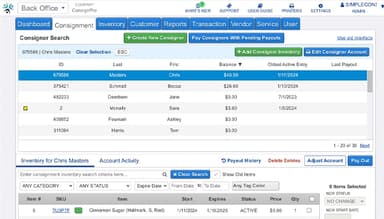 SimpleConsign Manage Consignors And Inventory