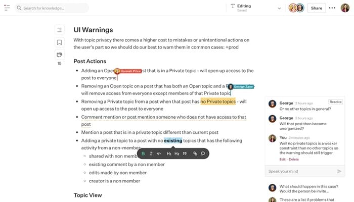 Slab real time collaboration