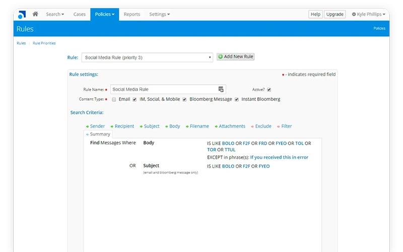 Smarsh Policy Management