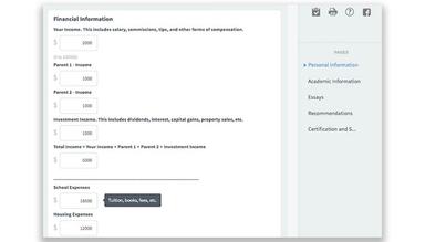 Smarter Select candidate financial details