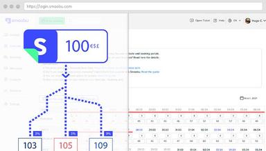 Smoobu Software dashboard with charts, graphs, and performance metrics