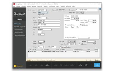 Spruce Payable Billing Entry