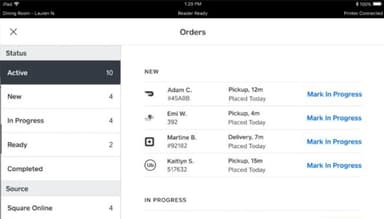 Square for Retail view orders