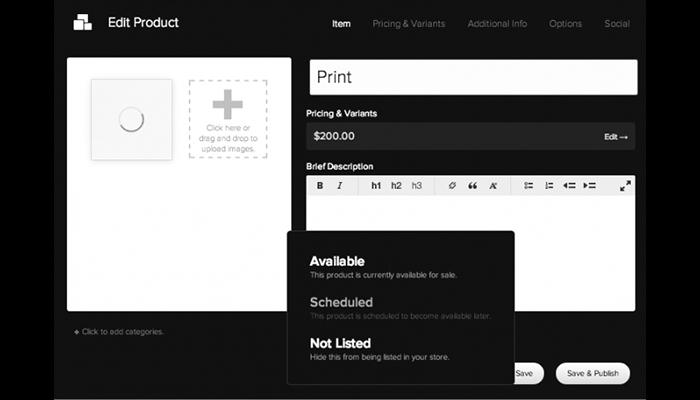 Squarespace Edit product details
