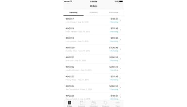 Squarespace Pending overview on mobile