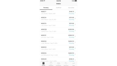 Squarespace Pending overview on mobile