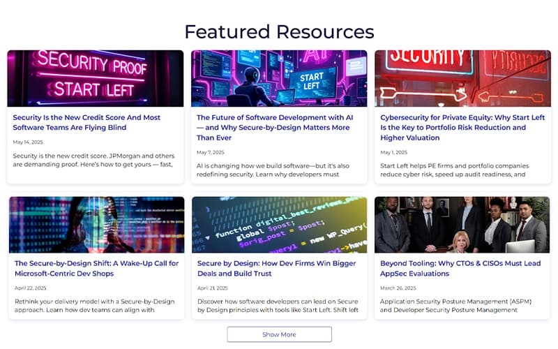 Start Left® Security Featured Resources