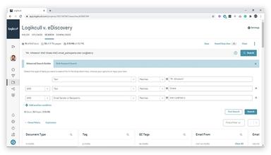 Logikcull Simple or Advanced Keyword Searches