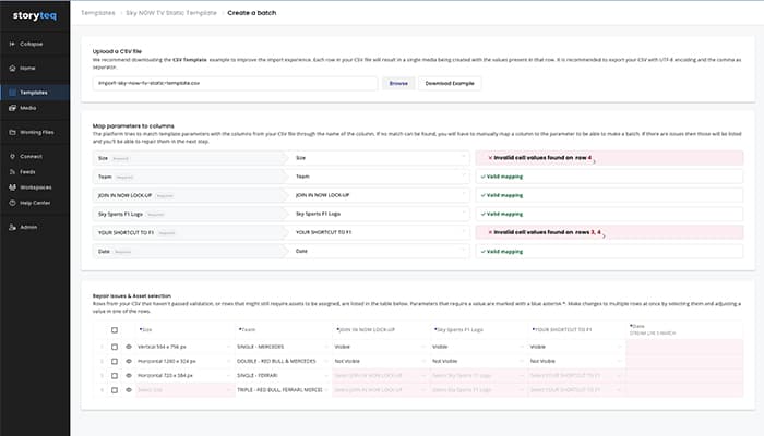 Storyteq Batch Creation