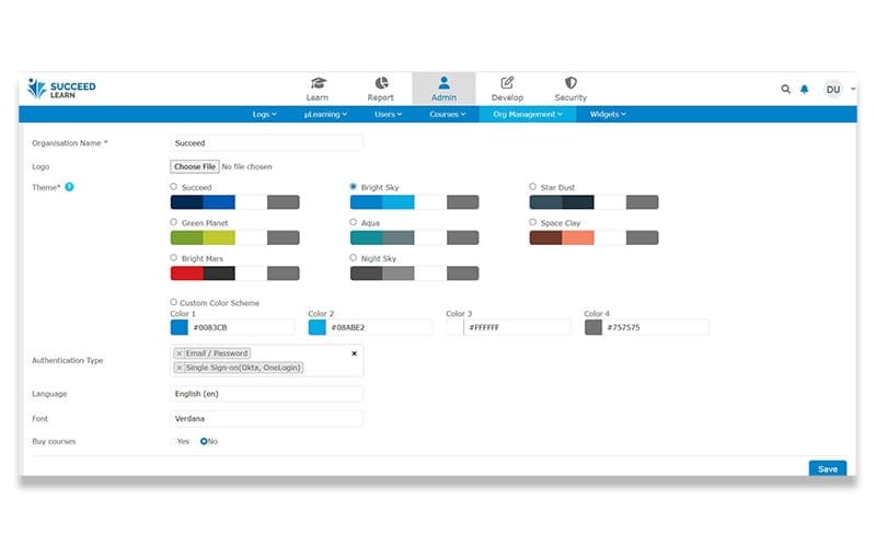 Succeed LMS Dashboard