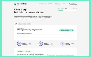 Supercritical Reduction Recommendations