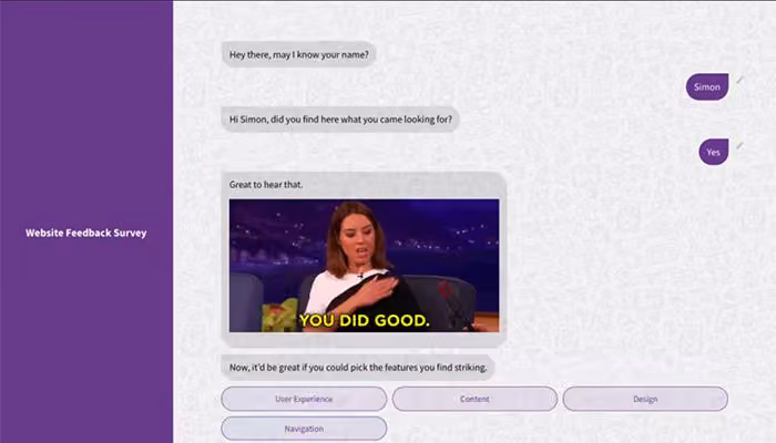 Surveysparrow Chat like survey